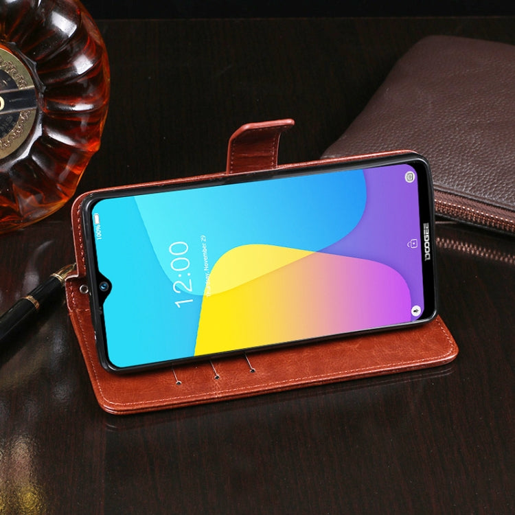 For Doogee X90 idewei Crazy Horse Texture Horizontal Flip Leather Case with Holder & Card Slots & Wallet(Black) - More Brand by idewei | Online Shopping South Africa | PMC TechLife | Buy Now Pay Later Mobicred