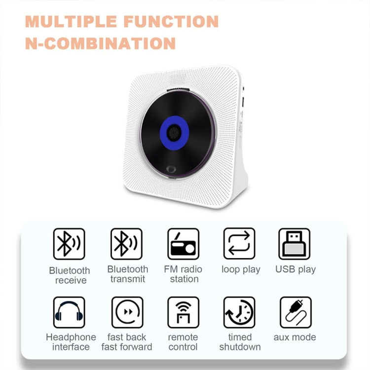 Kecag KC-806 2A Retro Bluetooth Music Disc Album CD Player, Specification:Rechargeable Version(White) - free shipping - PMC Jewellery - Order now!