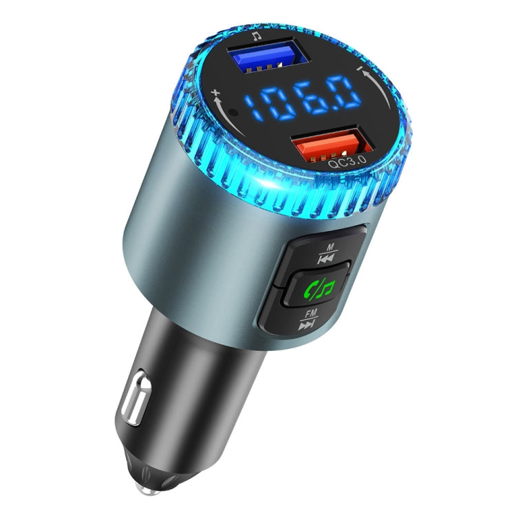 BC77 QC3.0 Fast Charging Car Bluetooth Hands-free MP3 Player FM Transmitter(Navy Blue) - Bluetooth Car Kits by PMC TechLife | Online Shopping South Africa | PMC TechLife | Buy Now Pay Later Mobicred