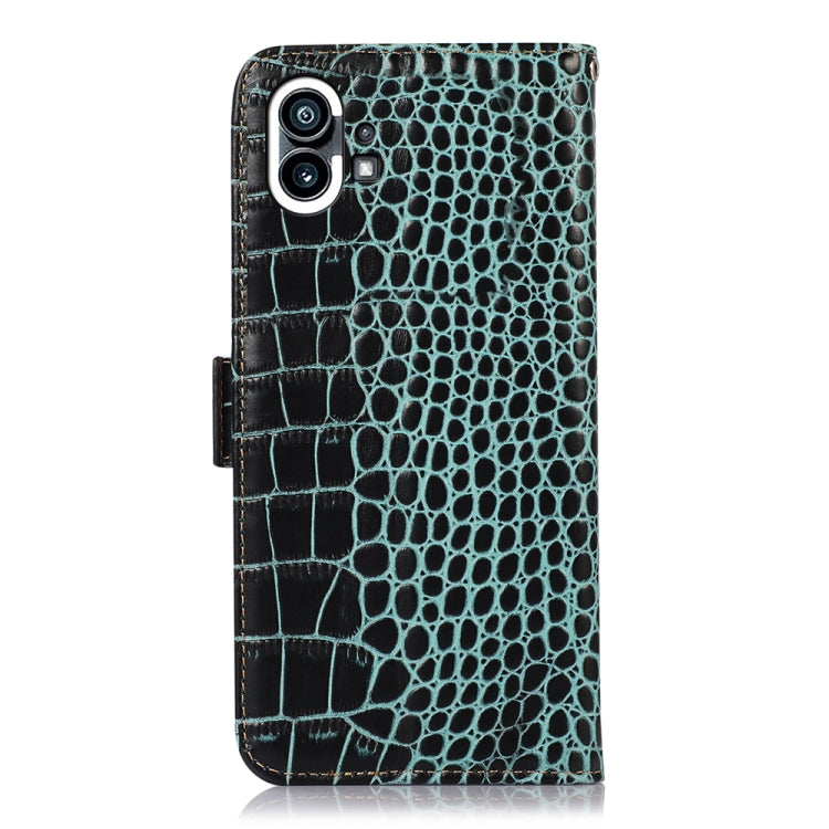 For Nothing Phone 1 Crocodile Top Layer Cowhide Leather Phone Case(Green) - Nothing Cases by PMC TechLife | Online Shopping South Africa | PMC TechLife | Buy Now Pay Later Mobicred