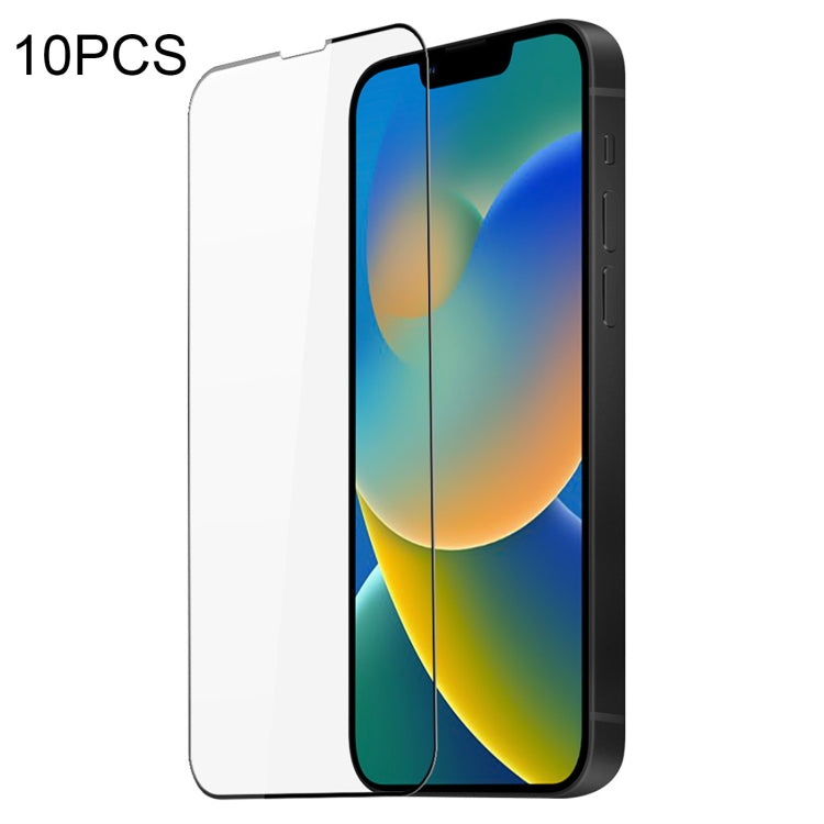 For iPhone 16e / 14 / 13 / 13 Pro 10pcs DUX DUCIS 0.33mm 9H Medium Alumina Tempered Glass Film(Black) - free shipping - PMC Jewellery - Order now!