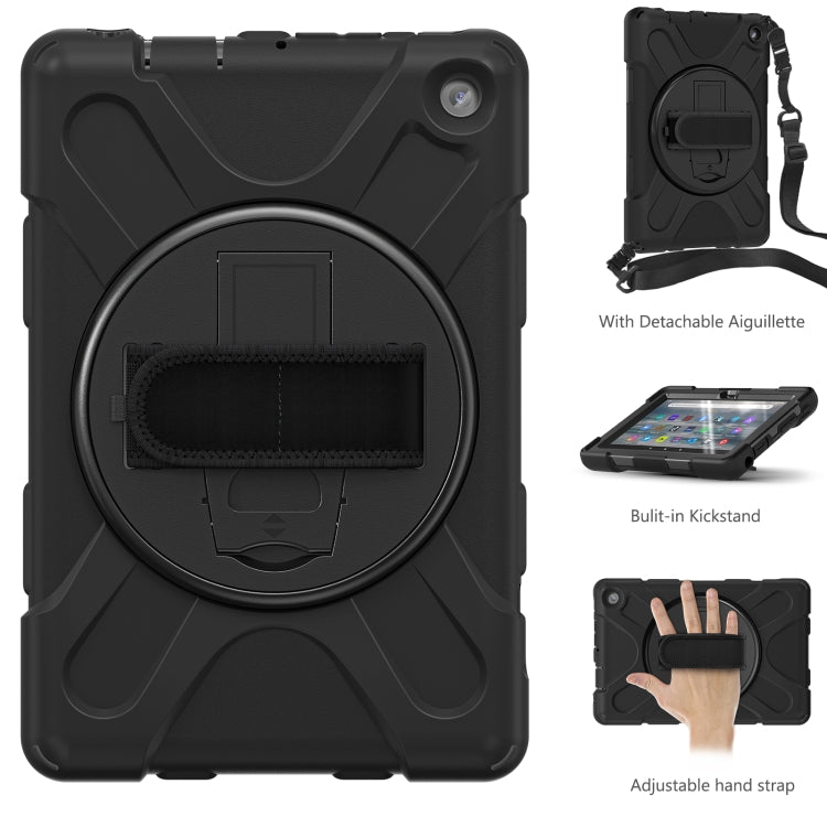 For Amazon Kindle Fire 7 2022 Hard PC Soft Silicone Full Body Tablet Case(Black) - free shipping - PMC TechLife - Order now!
