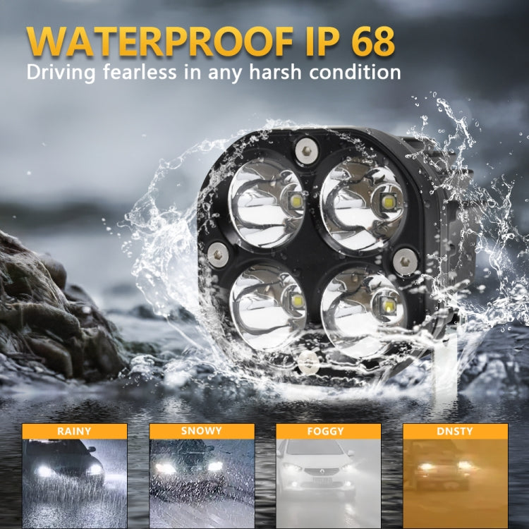 Car 3 inch 4LEDs Continuous Spotlight 20W / 2000LM / 6000K / DC9-80V(White Light) - Work Lights by PMC TechLife | Online Shopping South Africa | PMC TechLife | Buy Now Pay Later Mobicred