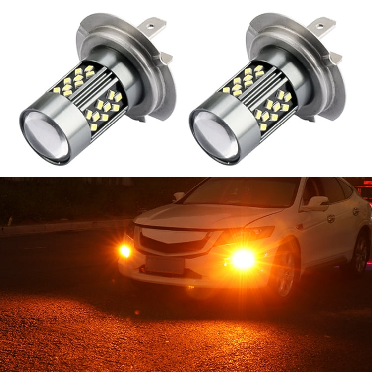 1 Pair H7 12V 7W Continuous Car LED Fog Light(Orange Light) - Fog / Driving Lights by PMC TechLife | Online Shopping South Africa | PMC TechLife | Buy Now Pay Later Mobicred