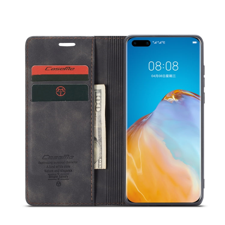 For Huawei P40 CaseMe-013 Multifunctional Horizontal Flip Leather Case with Card Slot & Holder & Wallet(Black) - Huawei Cases by CaseMe | Online Shopping South Africa | PMC Jewellery | Buy Now Pay Later Mobicred