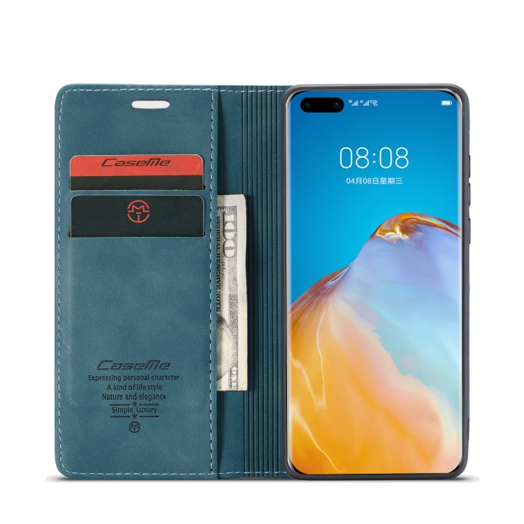 For Huawei P40 Pro CaseMe-013 Multifunctional Horizontal Flip Leather Case with Card Slot & Holder & Wallet(Blue) - Huawei Cases by CaseMe | Online Shopping South Africa | PMC Jewellery | Buy Now Pay Later Mobicred