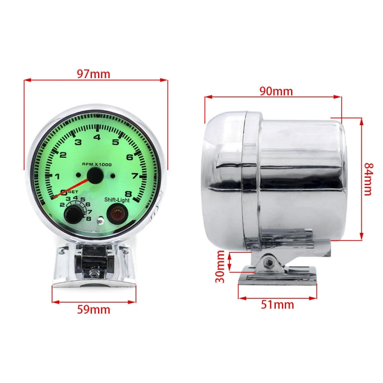 Car Modified 7 Background Lights Tachometer 0-8000RPM for 4/6/8 Cylinder Engines - Car Modification by PMC TechLife | Online Shopping South Africa | PMC TechLife | Buy Now Pay Later Mobicred