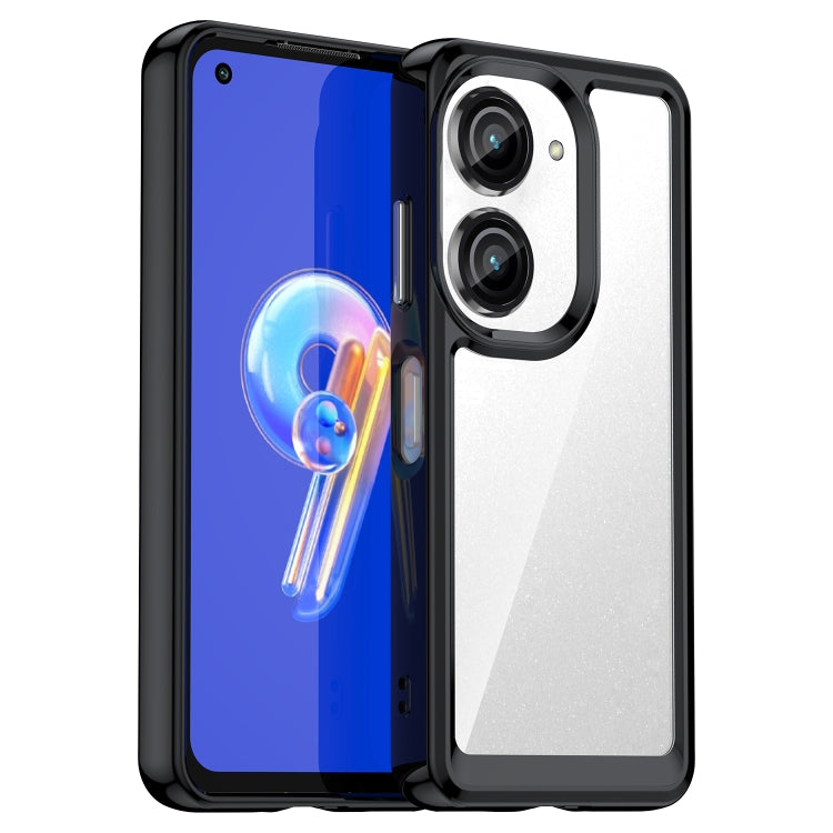 For Asus ZenFone 9 Colorful Series Acrylic + TPU Phone Case(Black) - ASUS Cases by PMC TechLife | Online Shopping South Africa | PMC TechLife