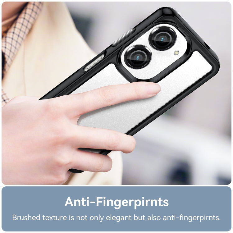 For Asus ZenFone 9 Colorful Series Acrylic + TPU Phone Case(Black) - ASUS Cases by PMC TechLife | Online Shopping South Africa | PMC TechLife