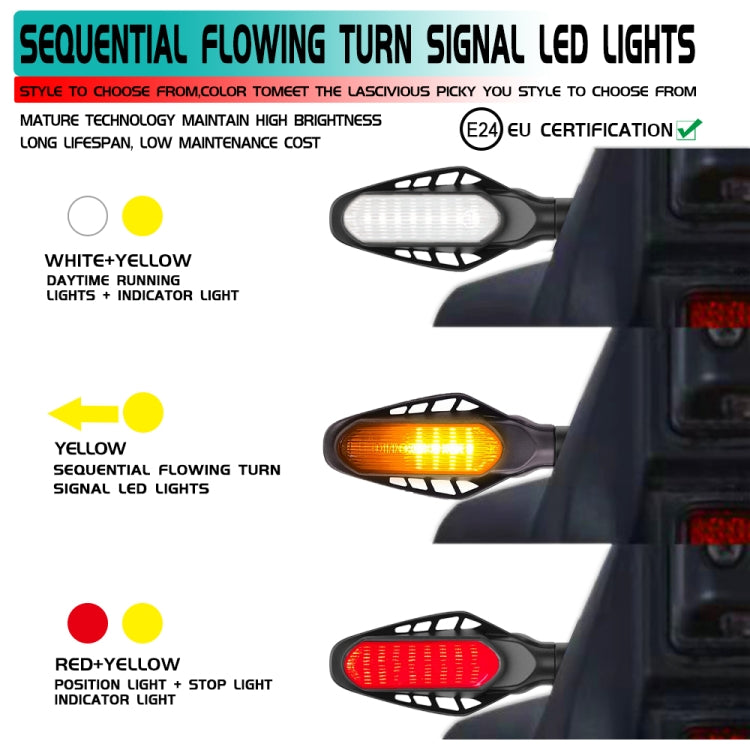 4 PCS Modified Motorcycle 16LEDs Brake Turn Tail Light, Transparent Shell(Red Light + Yellow Light) - free shipping - PMC TechLife - Order now!