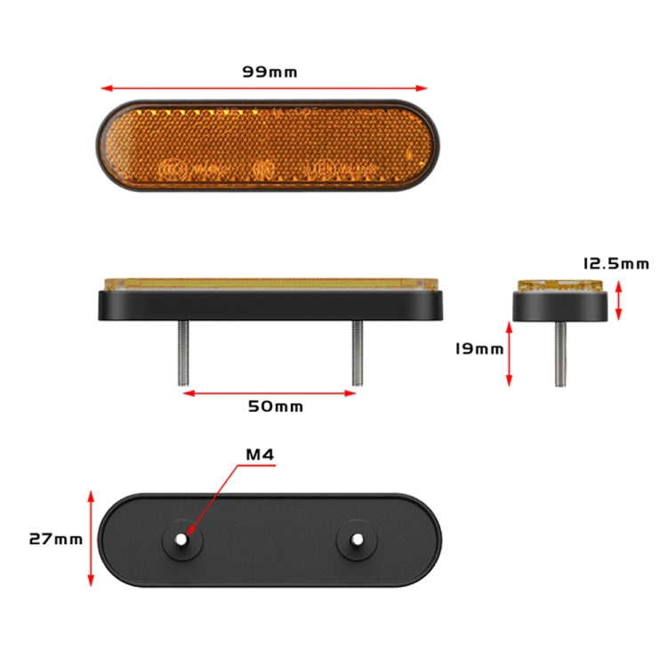 2 PCS 24LED Reflector Brake Light Turn Signal Light(Yellow Shell Yellow Light) - Turn Signal by PMC TechLife | Online Shopping South Africa | PMC TechLife | Buy Now Pay Later Mobicred