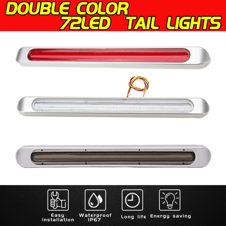 2 PCS 72LEDs Two-color Brake Turn Tail Light(Transparent Shell Red Light + Flowing Yellow Light) - Turn Signal by PMC TechLife | Online Shopping South Africa | PMC TechLife | Buy Now Pay Later Mobicred