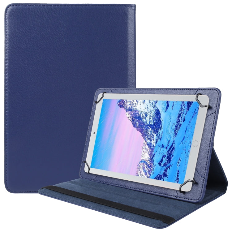 For 10 inch Tablet 360 Degree Rotation Litchi Texture Flip Leather Tablet Case(Blue) - 10 - 11 inch by PMC TechLife | Online Shopping South Africa | PMC TechLife | Buy Now Pay Later Mobicred