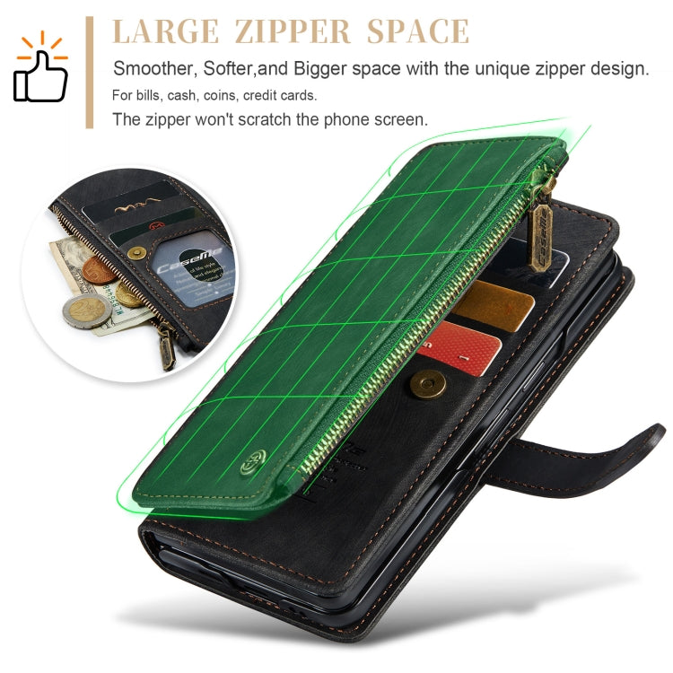 For Samsung Galaxy Z Fold5 CaseMe C30 Multifunctional Card Slots Zipper Phone Leather Phone Case(Black) - free shipping - PMC Jewellery - Order now!