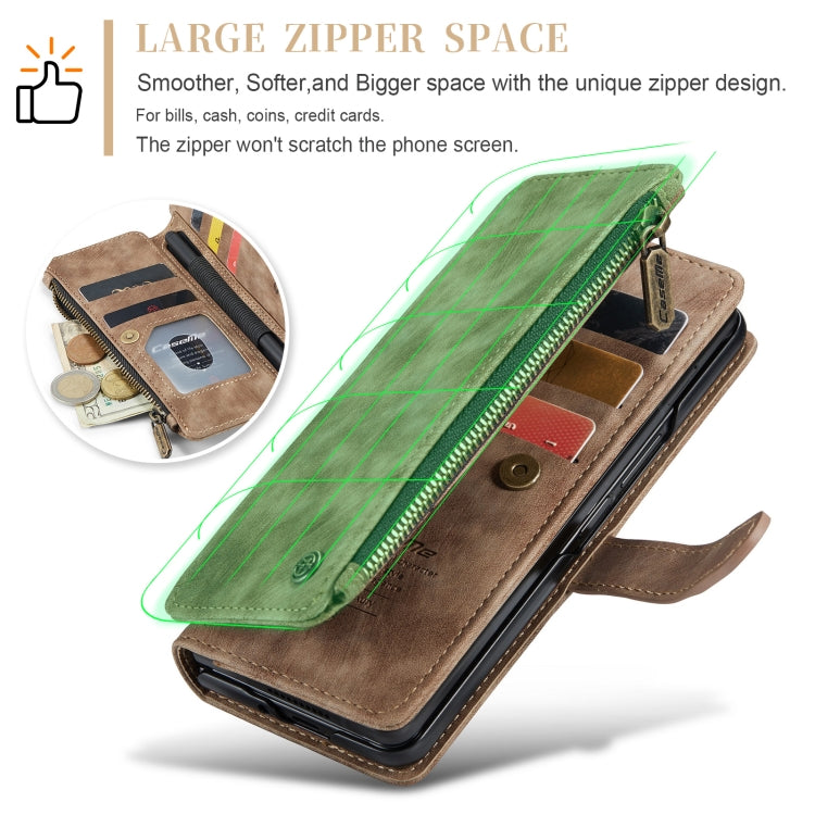 For Samsung Galaxy Z Fold5 CaseMe C30 Multifunctional Card Slots Zipper Phone Leather Phone Case(Brown) - free shipping - PMC Jewellery - Order now!