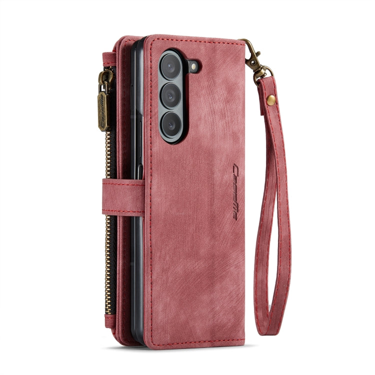 For Samsung Galaxy Z Fold5 CaseMe C30 Multifunctional Card Slots Zipper Phone Leather Phone Case(Red) - Galaxy Z Fold5 Cases by CaseMe | Online Shopping South Africa | PMC Jewellery | Buy Now Pay Later Mobicred