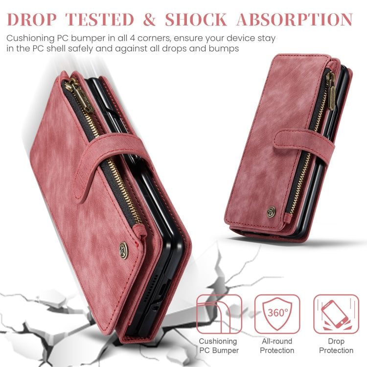 For Samsung Galaxy Z Fold5 CaseMe C30 Multifunctional Card Slots Zipper Phone Leather Phone Case(Red) - Galaxy Z Fold5 Cases by CaseMe | Online Shopping South Africa | PMC Jewellery | Buy Now Pay Later Mobicred