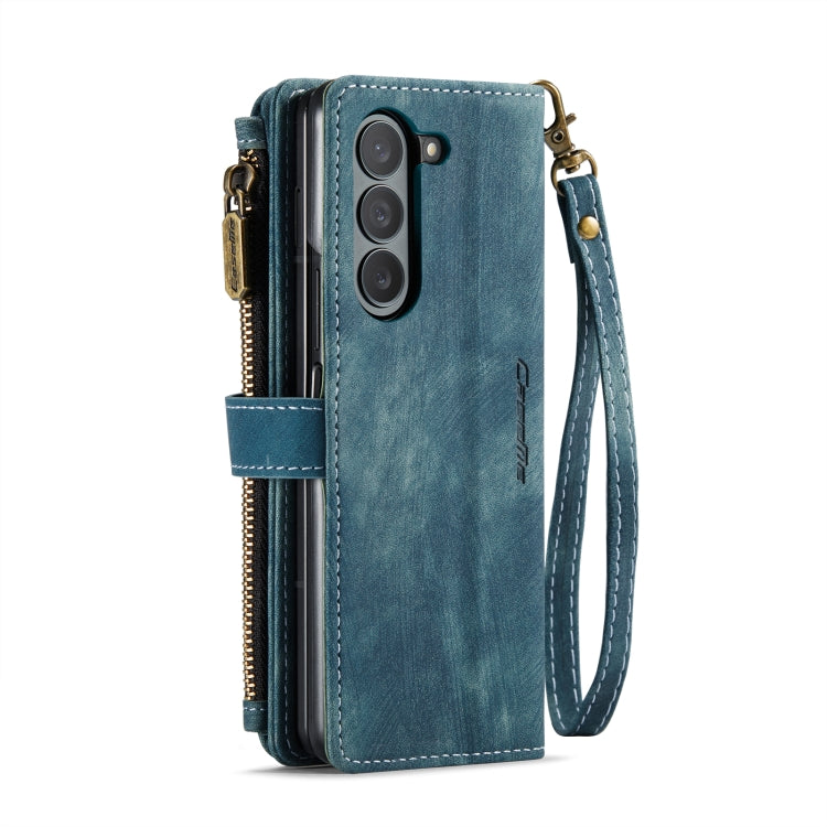 For Samsung Galaxy Z Fold5 CaseMe C30 Multifunctional Card Slots Zipper Phone Leather Phone Case(Blue) - free shipping - PMC Jewellery - Order now!