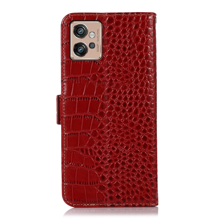 For Motorola Moto G32 Crocodile Top Layer Cowhide Leather Phone Case(Red) - Motorola Cases by PMC TechLife | Online Shopping South Africa | PMC TechLife | Buy Now Pay Later Mobicred