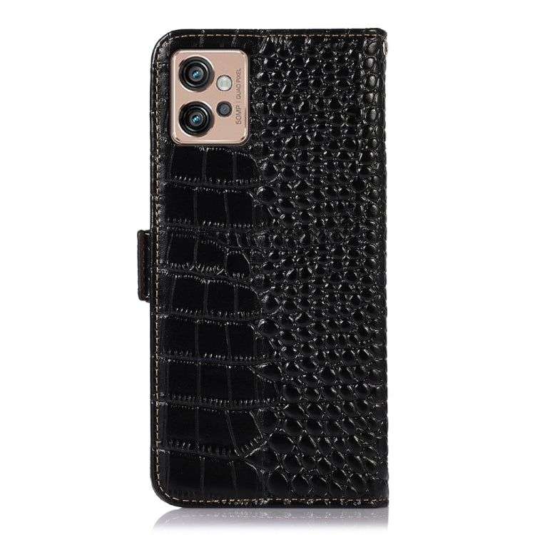 For Motorola Moto G32 Crocodile Top Layer Cowhide Leather Phone Case(Black) - Motorola Cases by PMC TechLife | Online Shopping South Africa | PMC TechLife | Buy Now Pay Later Mobicred