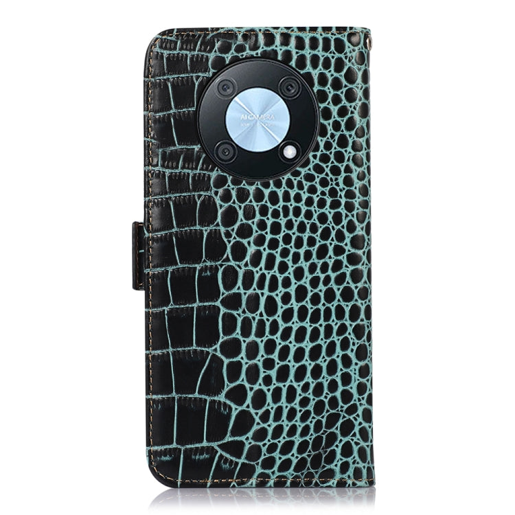 For Huawei Nova Y90/Enjoy 50 Pro Crocodile Top Layer Cowhide Leather Phone Case(Green) - Huawei Cases by PMC TechLife | Online Shopping South Africa | PMC TechLife | Buy Now Pay Later Mobicred