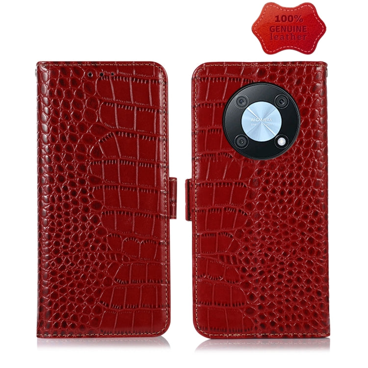 For Huawei Nova Y90/Enjoy 50 Pro Crocodile Top Layer Cowhide Leather Phone Case(Red) - Huawei Cases by PMC TechLife | Online Shopping South Africa | PMC TechLife | Buy Now Pay Later Mobicred