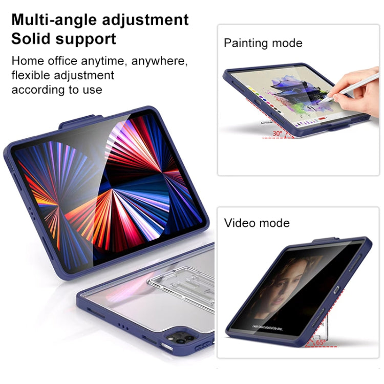 Mutural Transparent Holder Tablet Case For iPad 10.2 2021 / 2020 / 2019 / 10.5(Navy Blue) - free shipping - PMc TechLife - Order now!