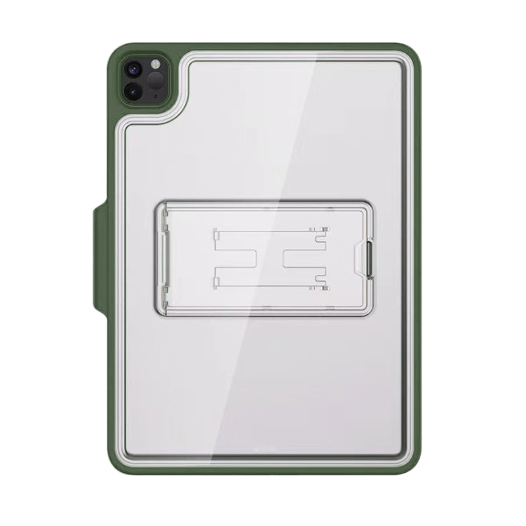 For iPad Pro 11 2022 / 2021 / 2020 / 2018 Mutural Transparent Holder Tablet Case(Army Green) - free shipping - PMc TechLife - Order now!