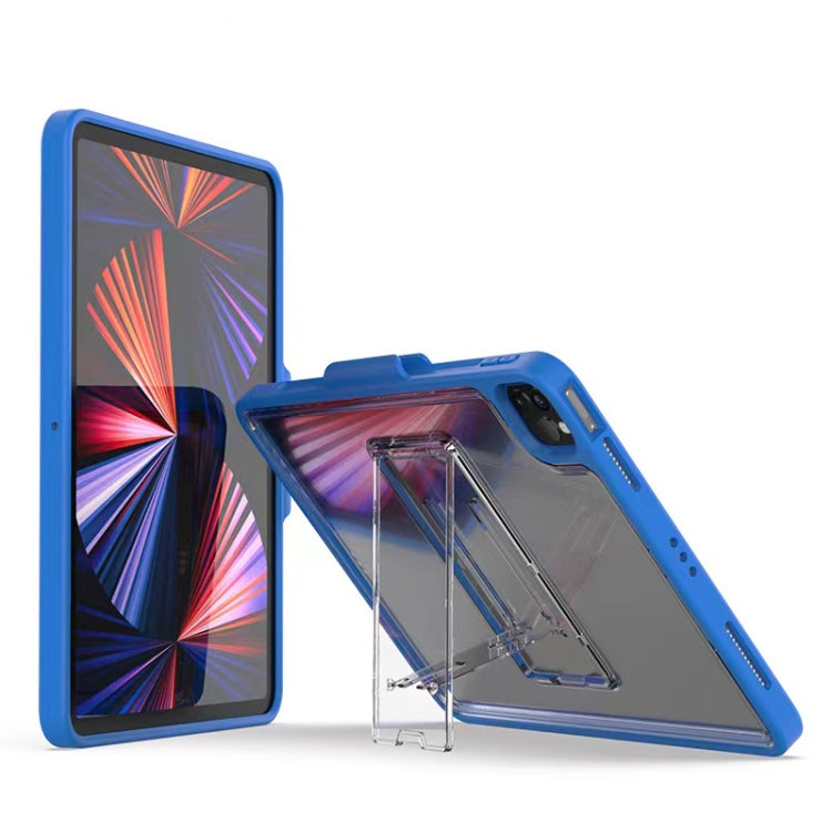 For iPad Pro 11 2022 / 2021 / 2020 / 2018 Mutural Transparent Holder Tablet Case(Blue) - free shipping - PMc TechLife - Order now!