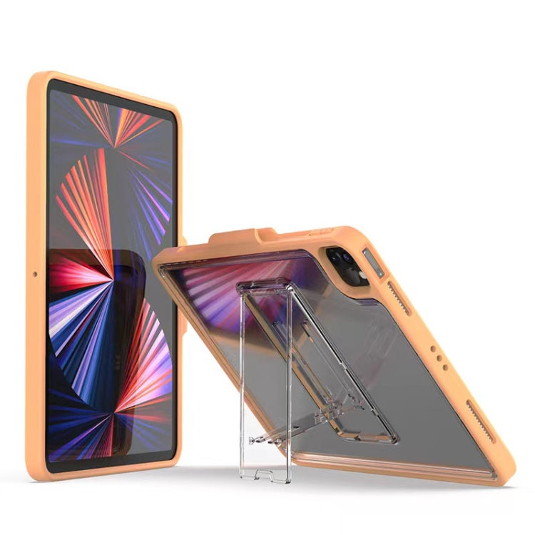 For iPad Pro 11 2022 / 2021 / 2020 / 2018 Mutural Transparent Holder Tablet Case(Orange) - free shipping - PMc TechLife - Order now!