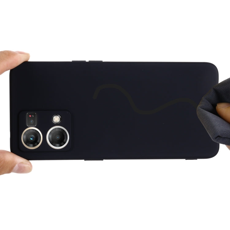 For OPPO Reno 7 4G Global/F21 Pro 4G Pure Color Liquid Silicone Shockproof Full Coverage Phone Case(Black) - OPPO Cases by PMC TechLife | Online Shopping South Africa | PMC TechLife | Buy Now Pay Later Mobicred