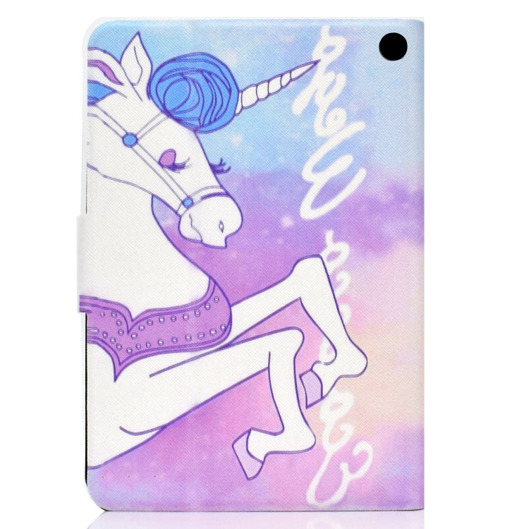 For Amazon Kindle Fire 7 2022 Electric Horizontal Flat Painted Leather Tablet Case(Pink Horse) - Amazon by PMC TechLife | Online Shopping South Africa | PMC TechLife | Buy Now Pay Later Mobicred