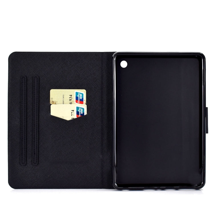 For Amazon Kindle Fire 7 2022 Electric Horizontal Flat Painted Leather Tablet Case(Blue Eyed Cat) - Amazon by PMC TechLife | Online Shopping South Africa | PMC TechLife | Buy Now Pay Later Mobicred