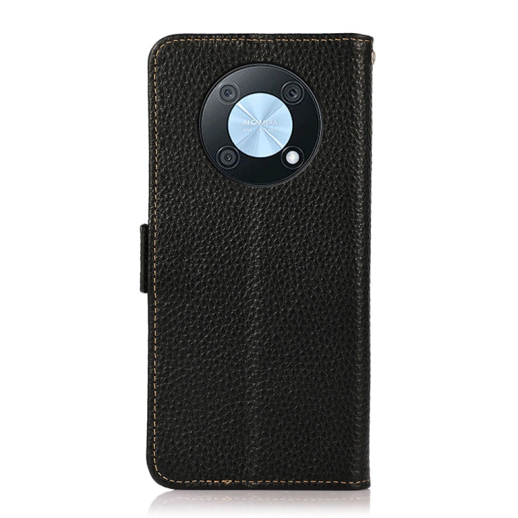 For Huawei nova Y90 / Enjoy 50 Pro KHAZNEH Litchi Texture RFID Genuine Leather Phone Case(Black) - Huawei Cases by PMC TechLife | Online Shopping South Africa | PMC TechLife | Buy Now Pay Later Mobicred