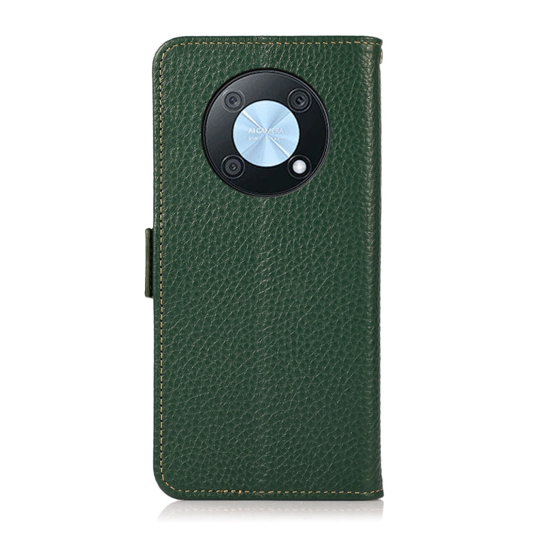 For Huawei nova Y90 / Enjoy 50 Pro KHAZNEH Litchi Texture RFID Genuine Leather Phone Case(Green) - Huawei Cases by PMC TechLife | Online Shopping South Africa | PMC TechLife | Buy Now Pay Later Mobicred