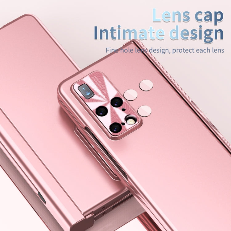 For Huawei Mate X2 Electroplating Hinged Folding Phone Case with S Pen Fold Edtion(Pink) - Huawei Cases by PMC TechLife | Online Shopping South Africa | PMC TechLife | Buy Now Pay Later Mobicred