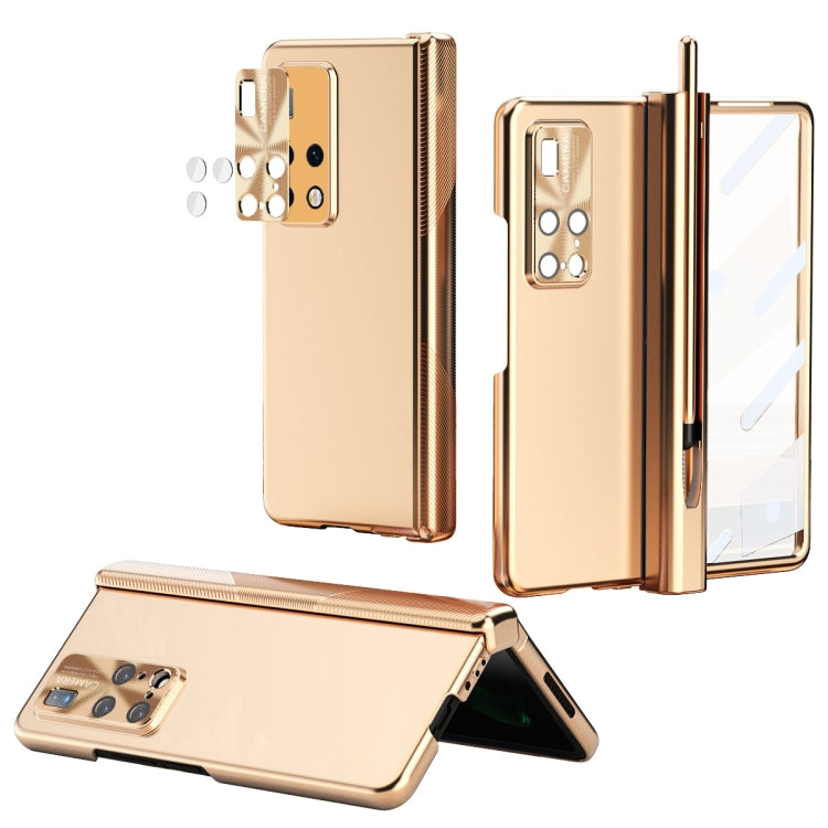 For Huawei Mate X2 Electroplating Hinged Folding Phone Case with S Pen Fold Edtion(Gold) - Huawei Cases by PMC TechLife | Online Shopping South Africa | PMC TechLife | Buy Now Pay Later Mobicred