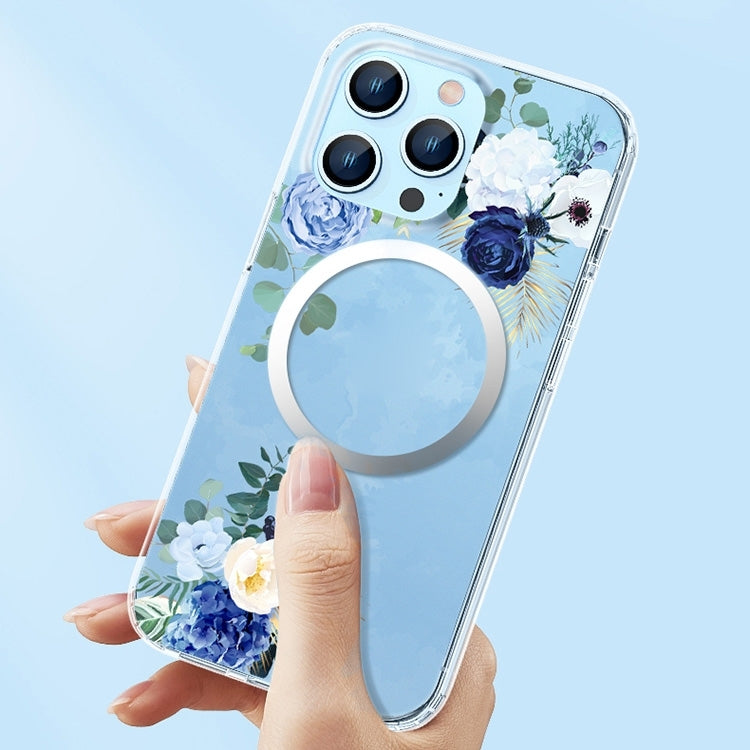 For iPhone 14 Plus Flower Frosted MagSafe Phone Case (Gypsophila) - iPhone 14 Plus Cases by PMC TechLife | Online Shopping South Africa | PMC TechLife