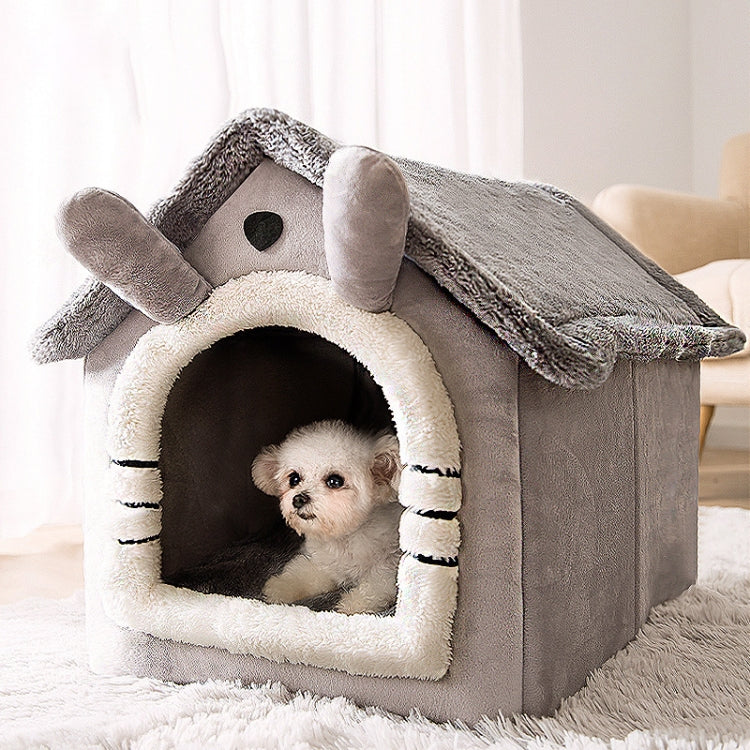 House Type Universal Removable and Washable Pet Dog Cat Bed Pet Supplies, Size:S(Gray Cat) - Beds by PMC TechLife | Online Shopping South Africa | PMC TechLife | Buy Now Pay Later Mobicred