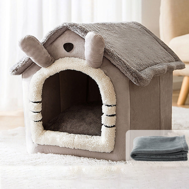 House Type Universal Removable and Washable Pet Dog Cat Bed Pet Supplies, Size:S(Gray Cat + Blanket) - Beds by PMC TechLife | Online Shopping South Africa | PMC TechLife | Buy Now Pay Later Mobicred