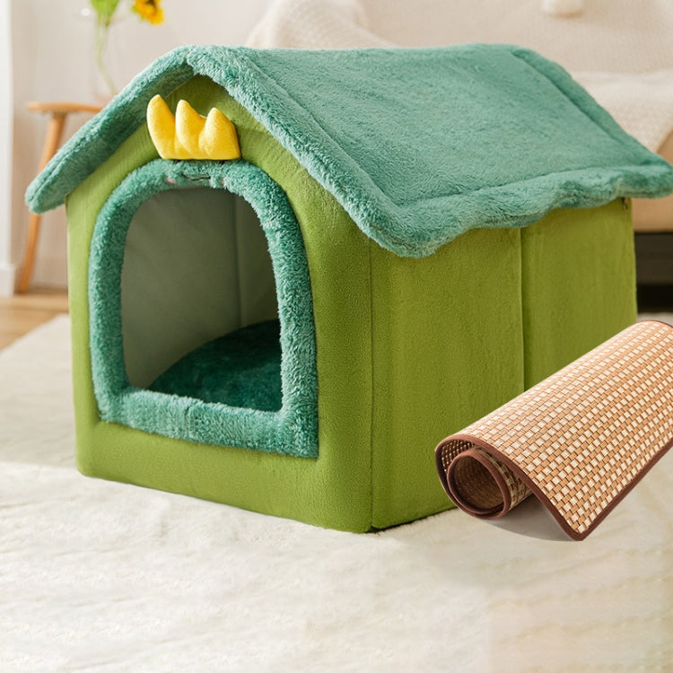House Type Universal Removable and Washable Pet Dog Cat Bed Pet Supplies, Size:S(Green Dinosaur + Mat) - Pet Houses & Accessories by PMC TechLife | Online Shopping South Africa | PMC TechLife | Buy Now Pay Later Mobicred