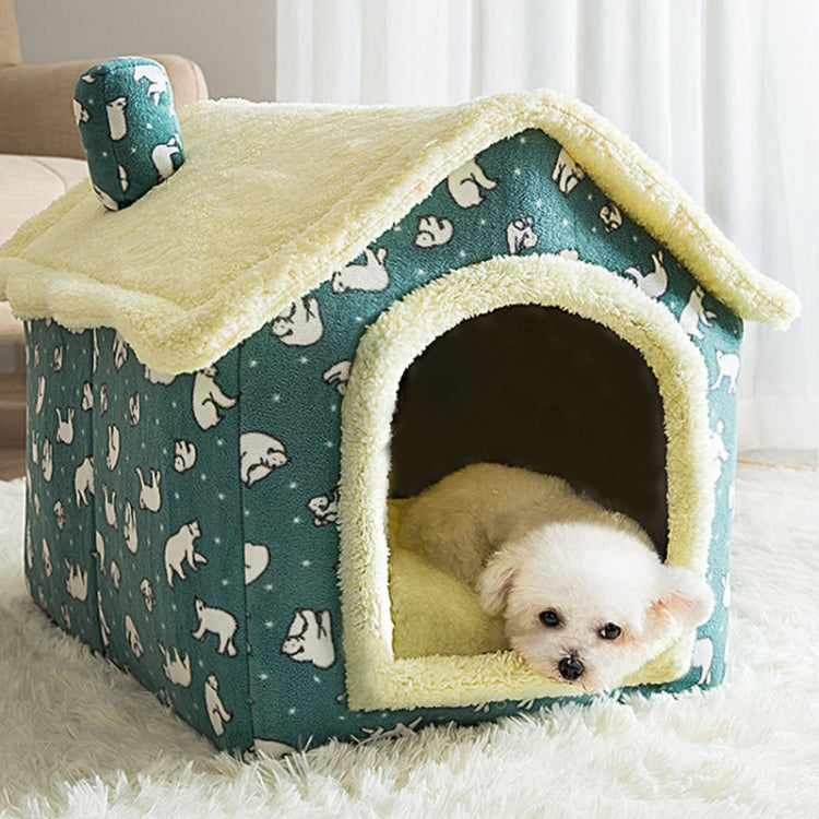 House Type Universal Removable and Washable Pet Dog Cat Bed Pet Supplies, Size:L(Green Bear House) - Pet Houses & Accessories by PMC TechLife | Online Shopping South Africa | PMC TechLife | Buy Now Pay Later Mobicred