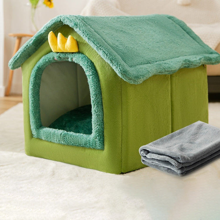 House Type Universal Removable and Washable Pet Dog Cat Bed Pet Supplies, Size:L(Green Dinosaur + Blanket) - Beds by PMC TechLife | Online Shopping South Africa | PMC TechLife | Buy Now Pay Later Mobicred