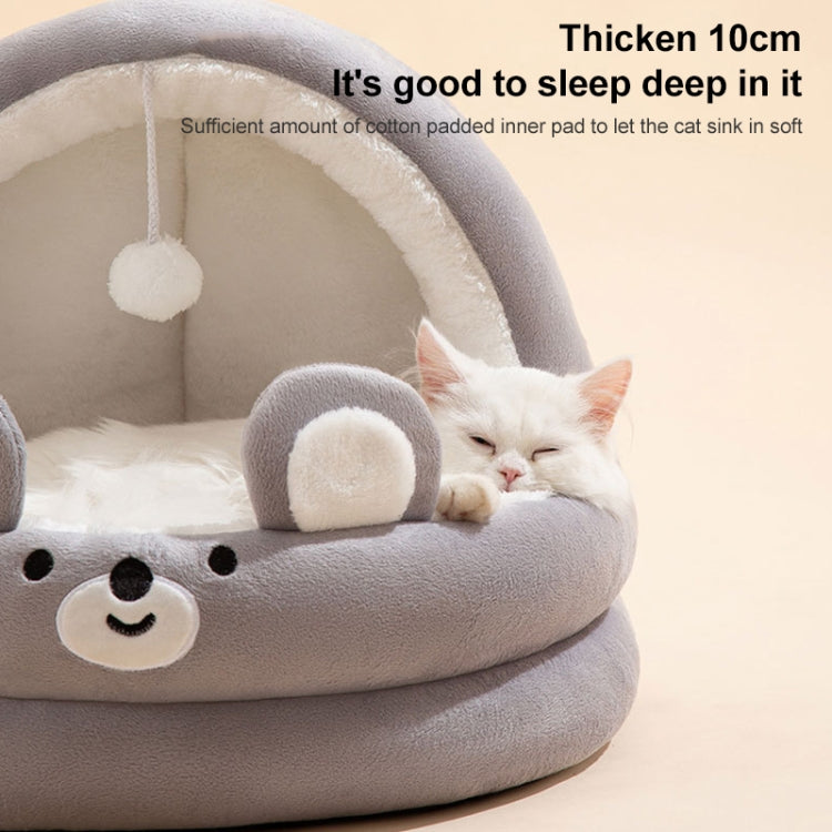 Semi-enclosed Cradle Pet Cat Bed Dog Kennel Pad Pet Supplies, Size:M(Brown Bear) - Pet Houses & Accessories by PMC TechLife | Online Shopping South Africa | PMC TechLife | Buy Now Pay Later Mobicred