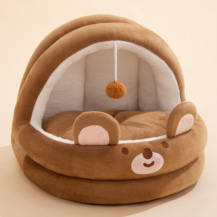 Semi-enclosed Cradle Pet Cat Bed Dog Kennel Pad Pet Supplies, Size:L(Brown Bear) - Beds by PMC TechLife | Online Shopping South Africa | PMC TechLife | Buy Now Pay Later Mobicred