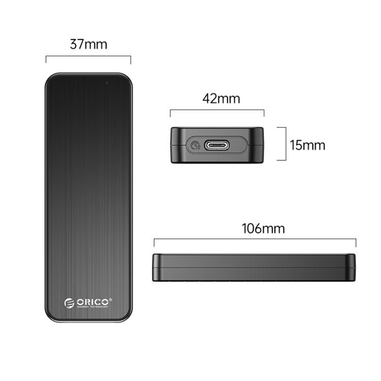 ORICO HM2C3-BK USB3.1 Gen1 Type-C 6Gbps M.2 SATA SSD Enclosure(Black) - free shipping - PMC Jewellery - Order now!