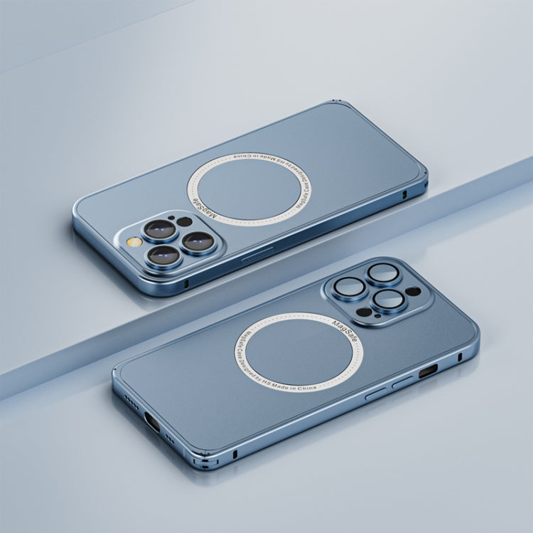 For iPhone 14 Frosted MagSafe Magnetic Phone Case with Lens Film (Sierra Blue) - iPhone 14 Cases by PMC TechLife | Online Shopping South Africa | PMC TechLife