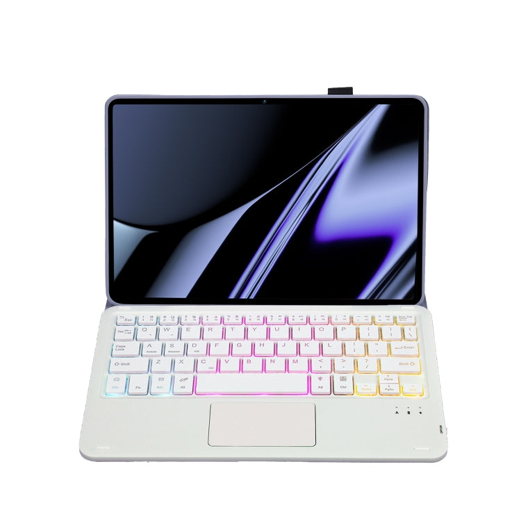 OP11-AS Lambskin Texture Ultra-thin Bluetooth Keyboard Leather Case with Touchpad & Backlight For OPPO Pad 11 inch(Purple) - free shipping - PMC TechLife - Order now!