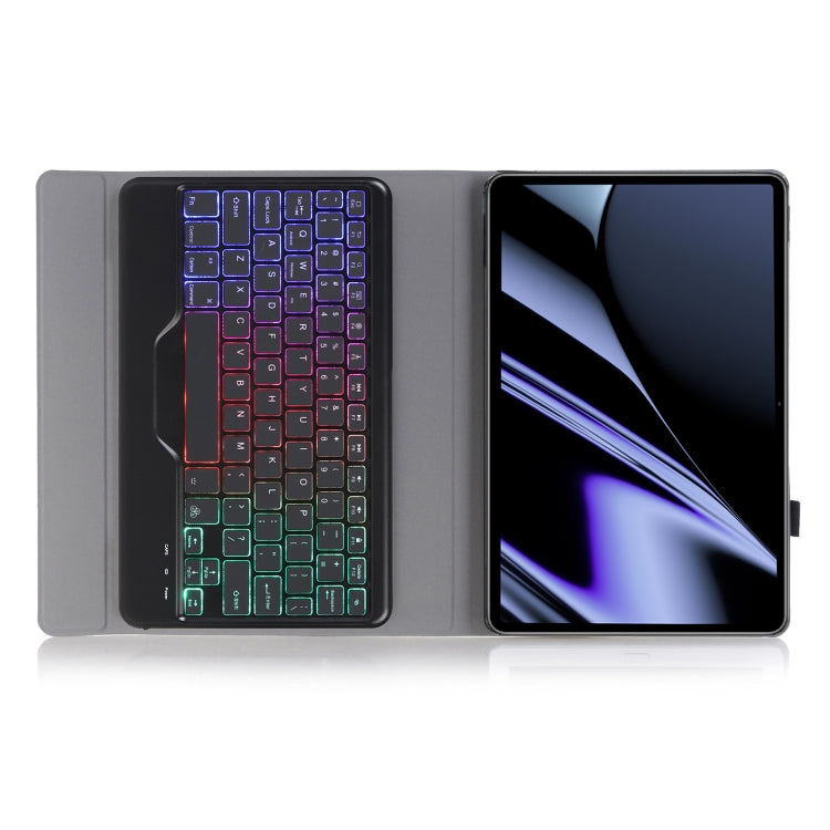OP11-BS Lambskin Texture Ultra-thin Bluetooth Keyboard Leather Case with Backlight For OPPO Pad 11 inch(Black) - free shipping - PMC TechLife - Order now!
