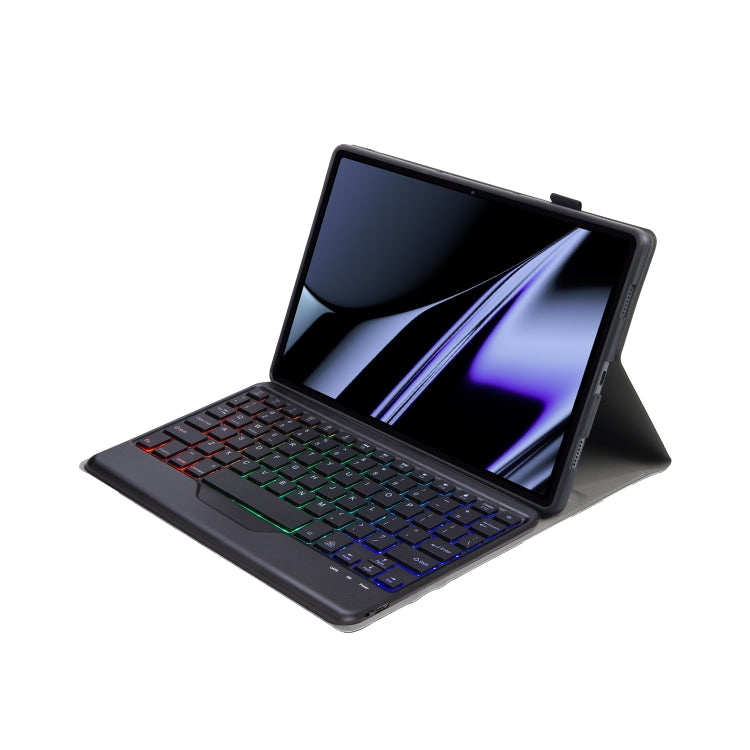 OP11-BS Lambskin Texture Ultra-thin Bluetooth Keyboard Leather Case with Backlight For OPPO Pad 11 inch(Black) - free shipping - PMC TechLife - Order now!